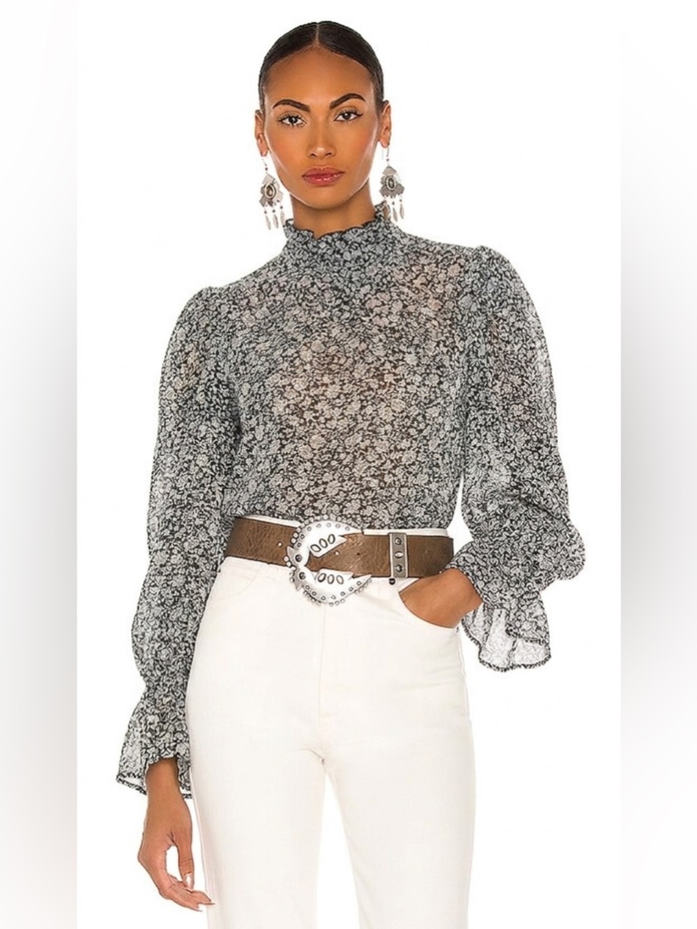 NWOT Maje Floral Top Blouse Size 1 S